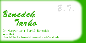benedek tarko business card