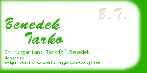 benedek tarko business card